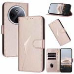 For vivo iQOO Z10 / T4 / Y300 Pro Triangle Pattern Buckle Clasp Leather Phone Case(Rose Gold)