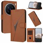 For vivo X200 Pro Triangle Pattern Buckle Clasp Leather Phone Case(Brown)