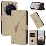 For vivo X200 Pro Triangle Pattern Buckle Clasp Leather Phone Case(Gold)