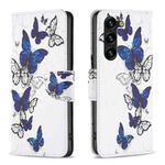 For Samsung Galaxy S25+ 5G Colored Drawing Pattern Leather Phone Case(Butterflies)