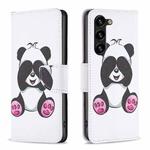 For Samsung Galaxy S25+ 5G Colored Drawing Pattern Leather Phone Case(Panda)