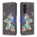 For Samsung Galaxy S25+ 5G Colored Drawing Pattern Leather Phone Case(Big Butterfly)