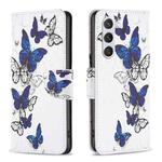 For Samsung Galaxy S25 5G Colored Drawing Pattern Leather Phone Case(Butterflies)
