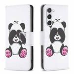 For Samsung Galaxy S25 5G Colored Drawing Pattern Leather Phone Case(Panda)