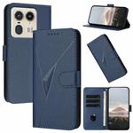 For Motorola Edge 50 Ultra Triangle Pattern Buckle Clasp Leather Phone Case(Royal Blue)