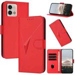 For Motorola Moto G Stylus 2023 Triangle Pattern Buckle Clasp Leather Phone Case(Red)