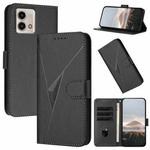 For Motorola Moto G Stylus 2023 Triangle Pattern Buckle Clasp Leather Phone Case(Black)