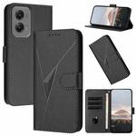 For Motorola Moto G Stylus 2024 Triangle Pattern Buckle Clasp Leather Phone Case(Black)