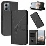 For Motorola Moto G14 Triangle Pattern Buckle Clasp Leather Phone Case(Black)