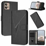 For Motorola Moto G32 Triangle Pattern Buckle Clasp Leather Phone Case(Black)