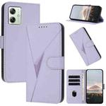 For Motorola Moto G54 5G Global / EU Triangle Pattern Buckle Clasp Leather Phone Case(Light Purple)