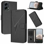 For Motorola Moto G 5G 2024 Triangle Pattern Buckle Clasp Leather Phone Case(Black)