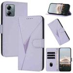 For Motorola Moto G Play 2025 / G Power 2025 Triangle Pattern Buckle Clasp Leather Phone Case(Light Purple)