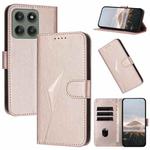 For Motorola Edge 60 Pro Triangle Pattern Buckle Clasp Leather Phone Case(Rose Gold)