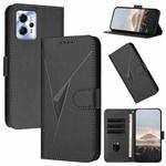 For Motorola Moto G23 Triangle Pattern Buckle Clasp Leather Phone Case(Black)