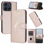 For Motorola Moto G56 5G Triangle Pattern Buckle Clasp Leather Phone Case(Rose Gold)
