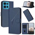 For Motorola Moto G75 5G Triangle Pattern Buckle Clasp Leather Phone Case(Royal Blue)