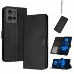 For Motorola Edge 50 Solid Calf Texture Flip Leather Phone Case(Black)