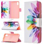 For Xiaomi Redmi 9A Colored Drawing Pattern Horizontal Flip Leather Case with Holder & Card Slots & Wallet(Sun Flower)