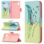 For Xiaomi Redmi 9A Colored Drawing Pattern Horizontal Flip Leather Case with Holder & Card Slots & Wallet(Feather Bird)