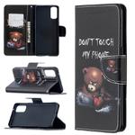 For OPPO Reno4 5G Colored Drawing Pattern Horizontal Flip Leather Case with Holder & Card Slots & Wallet(Bear)