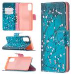 For OPPO Reno4 5G Colored Drawing Pattern Horizontal Flip Leather Case with Holder & Card Slots & Wallet(Plum Blossom)