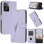 For OPPO A57 4G Triangle Pattern Buckle Clasp Leather Phone Case(Light Purple)