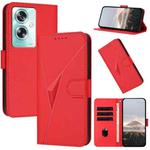 For OPPO A79 5G Triangle Pattern Buckle Clasp Leather Phone Case(Red)