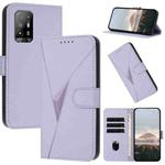 For OPPO A94 5G Triangle Pattern Buckle Clasp Leather Phone Case(Light Purple)