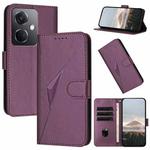 For OPPO K11 Triangle Pattern Buckle Clasp Leather Phone Case(Dark Purple)