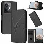 For OPPO K11 Triangle Pattern Buckle Clasp Leather Phone Case(Black)