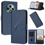 For OPPO Reno12 F 4G Triangle Pattern Buckle Clasp Leather Phone Case(Royal Blue)