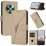 For OPPO Reno12 F 4G Triangle Pattern Buckle Clasp Leather Phone Case(Gold)