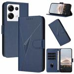 For OPPO Reno8 Pro+ Triangle Pattern Buckle Clasp Leather Phone Case(Royal Blue)