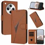 For OPPO Find X8 Triangle Pattern Buckle Clasp Leather Phone Case(Brown)