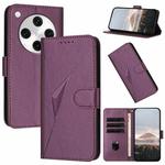 For OPPO Find X8 Pro Triangle Pattern Buckle Clasp Leather Phone Case(Dark Purple)