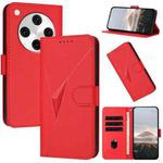 For OPPO Find X8 Pro Triangle Pattern Buckle Clasp Leather Phone Case(Red)