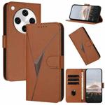 For OPPO Find X8 Pro Triangle Pattern Buckle Clasp Leather Phone Case(Brown)