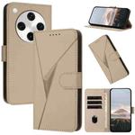 For OPPO Find X8 Pro Triangle Pattern Buckle Clasp Leather Phone Case(Gold)