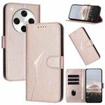 For OPPO Find X8 Pro Triangle Pattern Buckle Clasp Leather Phone Case(Rose Gold)