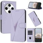 For OPPO Find X8 Pro Triangle Pattern Buckle Clasp Leather Phone Case(Light Purple)