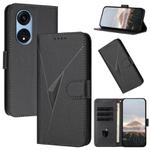 For OPPO A1 Pro / Reno8 T 5G Global Triangle Pattern Buckle Clasp Leather Phone Case(Black)