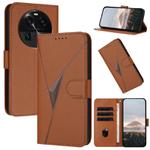 For OPPO Find X6 Triangle Pattern Buckle Clasp Leather Phone Case(Brown)