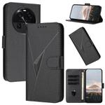 For OPPO Find X6 Triangle Pattern Buckle Clasp Leather Phone Case(Black)