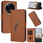 For OPPO Find X6 Pro Triangle Pattern Buckle Clasp Leather Phone Case(Brown)