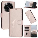 For OPPO Find X6 Pro Triangle Pattern Buckle Clasp Leather Phone Case(Rose Gold)
