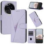 For OPPO Find X6 Pro Triangle Pattern Buckle Clasp Leather Phone Case(Light Purple)