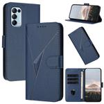 For OPPO Reno5 4G / 5G / Find X3 Lite Triangle Pattern Buckle Clasp Leather Phone Case(Royal Blue)