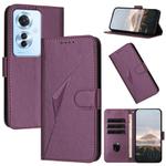 For OPPO Reno11 F / F25 Pro Triangle Pattern Buckle Clasp Leather Phone Case(Dark Purple)