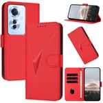 For OPPO Reno11 F / F25 Pro Triangle Pattern Buckle Clasp Leather Phone Case(Red)